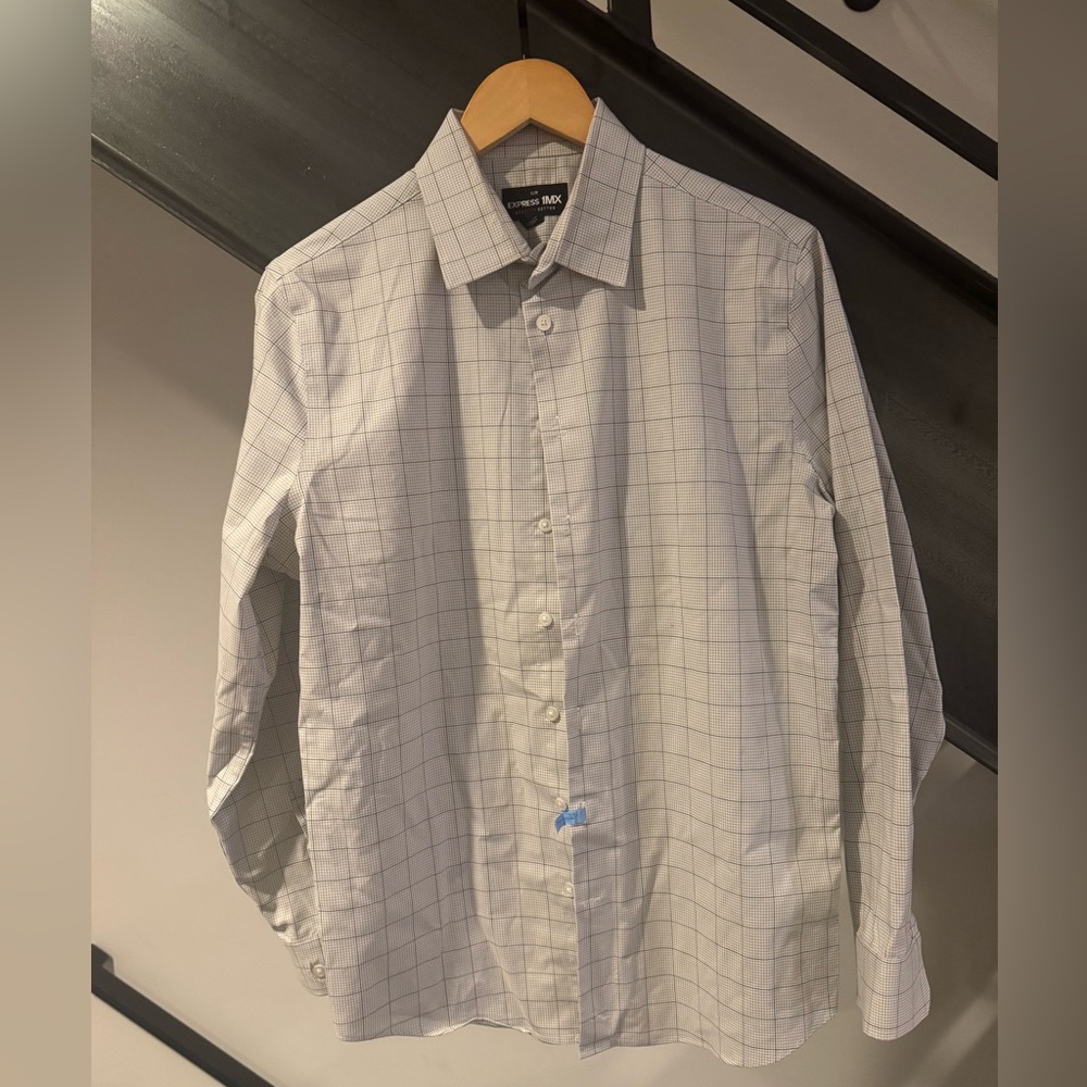 Men’s Express. Button down, long sleeve, newly dry cleaned. Size S.